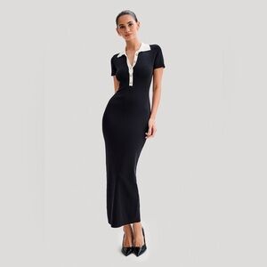 MESHKI meshki Jessamine Collared Contrast Maxi Dress